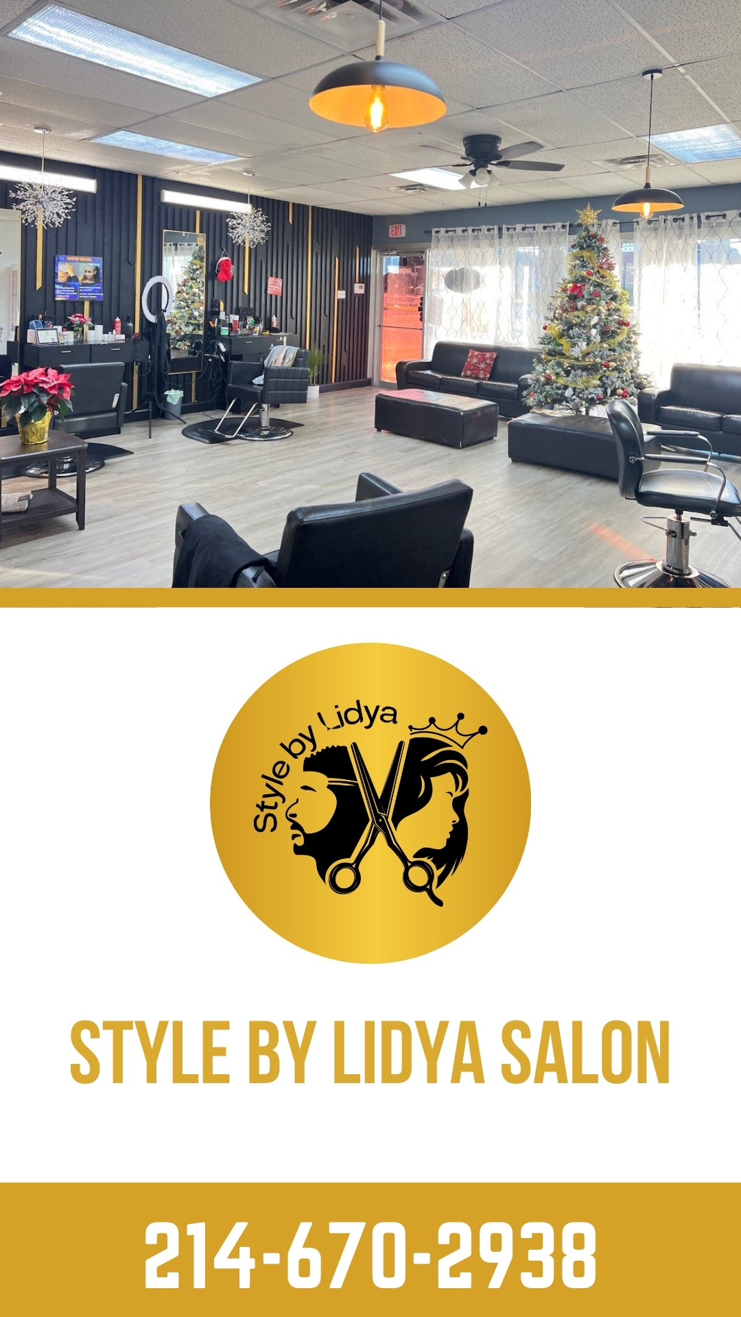 Style by Lidya salon indoor billboard ad with interior photo